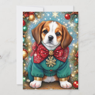 Beagle Hund Festive julsötare Julkort