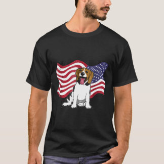 Beagle Hund Flagga America Beagle Hund T Shirt