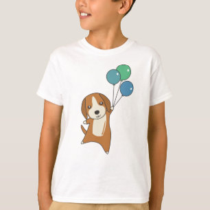 Beagle Hund flyger upp med ballonger T Shirt