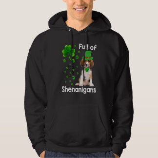 Beagle Hund Fullt of Shenanigans Leprechaun St Pat Hoodie