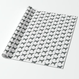 Beagle Hund Gult & Black Grid Line White Presentpapper