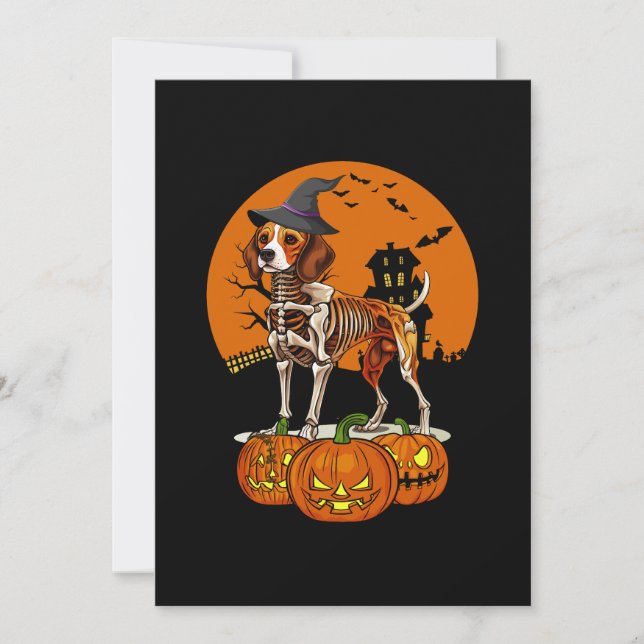 Beagle Hund Halloween Inbjudningar (Framsida)