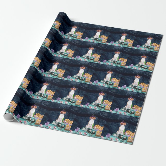 Beagle Hund Halloween Lastbil Skräcknatt  Presentpapper (Utrullad)