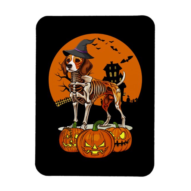 Beagle Hund Halloween Magnet (Vertikal)