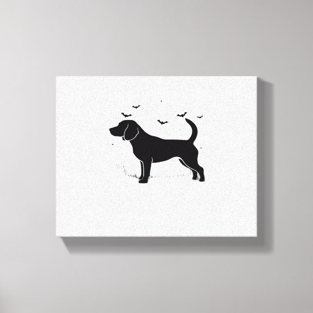 Beagle Hund - Halloween Måne Silhouette Oversized  Canvastryck (Framsida)