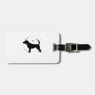 Beagle Hund � Halloween Moon Silhouette Överstor T Bagagebricka
