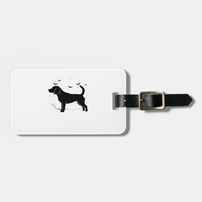 Beagle Hund � Halloween Moon Silhouette Överstor T Bagagebricka (Horisontell Framsida)