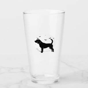 Beagle Hund � Halloween Moon Silhouette Överstor T Glaskopp