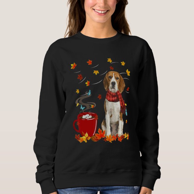 Beagle Hund Halsduk Höst Choklad Höst T Shirt (Framsida)