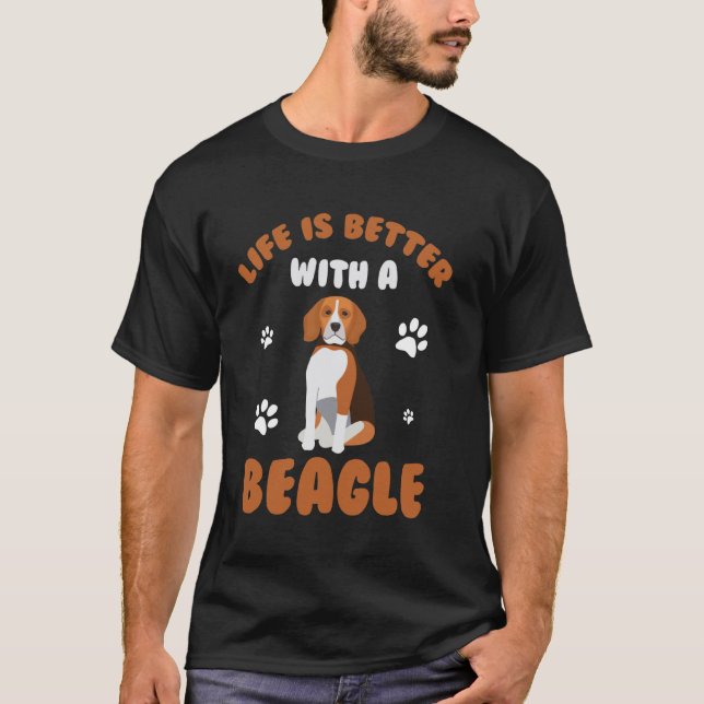 Beagle Hund Hår Design u2013 Husdjur Älskare Grafi T Shirt (Framsida)