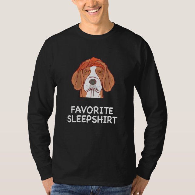 Beagle Hund Hundar Nap Sleeping Pajama Pajamas T Shirt (Framsida)