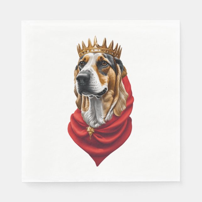 Beagle Hund i Krona Pappersservett (Framsidan)