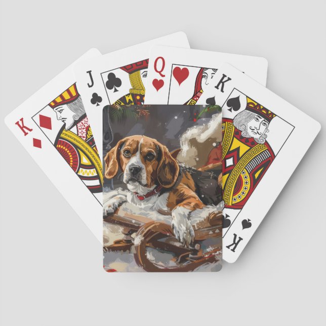 Beagle Hund jul Festive Casinokort (Baksidan)