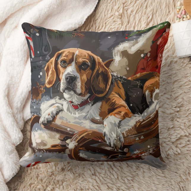 Beagle Hund jul Festive Kudde (Filt)