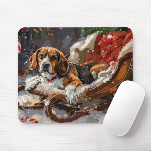 Beagle Hund jul Festive Musmatta (Med mus)