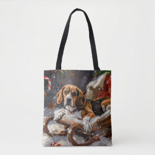 Beagle Hund jul Festive Tygkasse