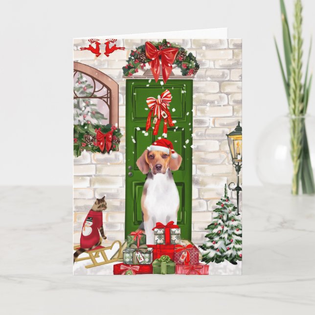 Beagle Hund jul Kort (Framsida)