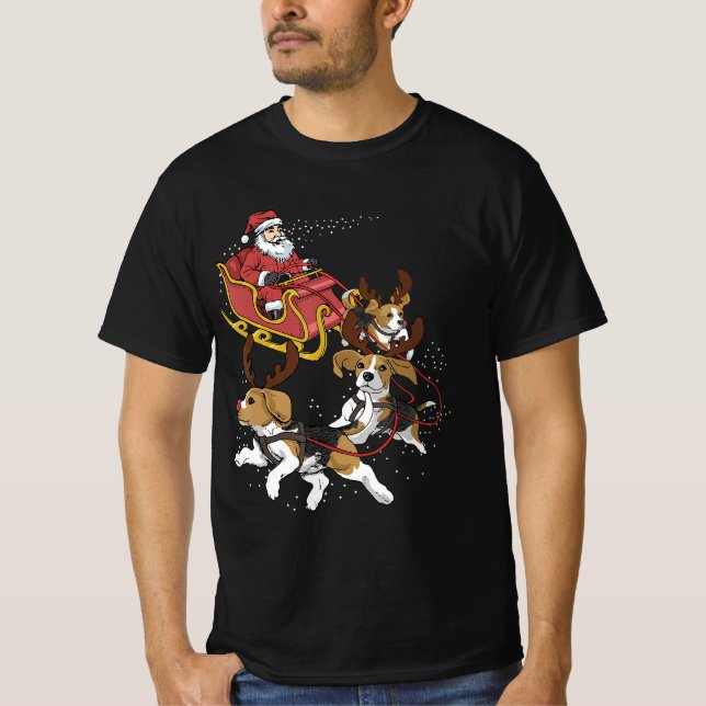 Beagle Hund julgåva till Hund älskare T Shirt (Framsida)