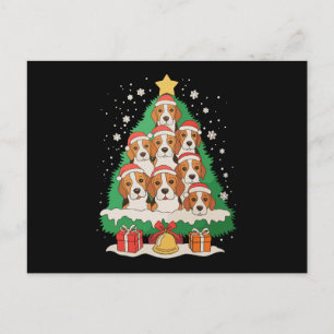 Beagle Hund Julgran Xmas Familj Holiday Helg Vykort