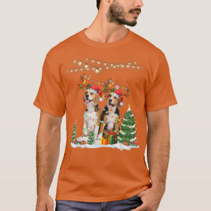 Beagle Hund julljus Träd Julafton Snö Santa Ha T Shirt
