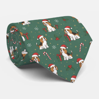 Beagle hund julmönster slips