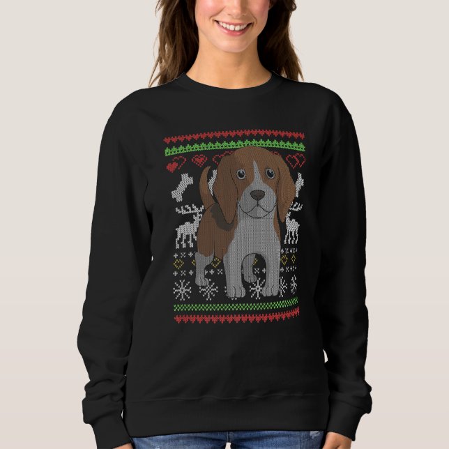 Beagle Hund Jultomten Ugly jul Mönster X Morsa T Shirt (Framsida)