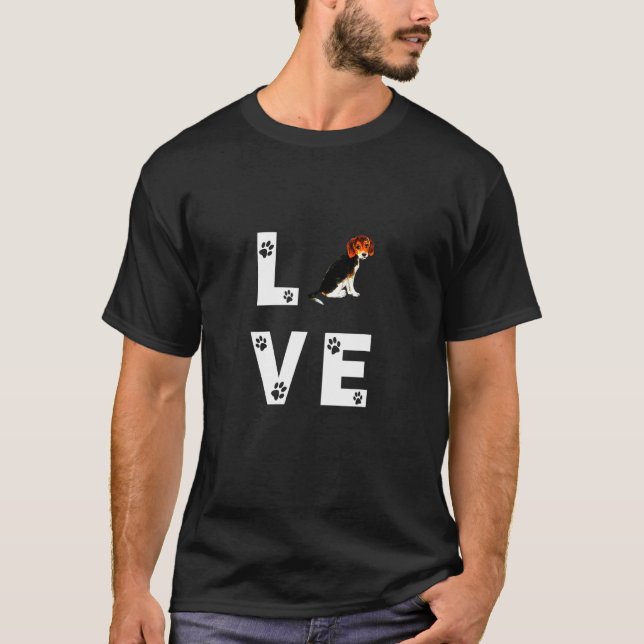 Beagle Hund Kärlek T Shirt (Framsida)