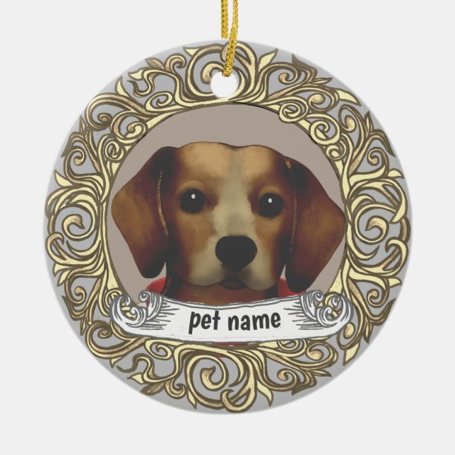 Beagle Hund Kärleks Minne Ornament (Framsidan)