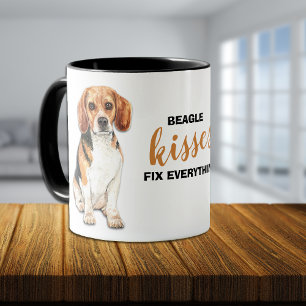 Beagle Hund Kisses Åtgärda allt Mugg