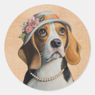 Beagle Hund klassisk round-fästare Runt Klistermärke