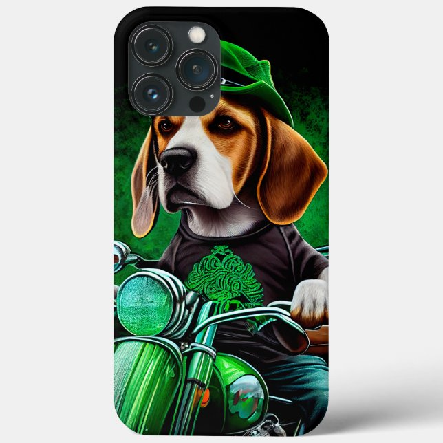 Beagle hund kör cykel St. Patricks dag (Baksida)