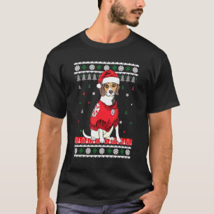 Beagle Hund Light jul Wearing Santa Hat Träd T Shirt