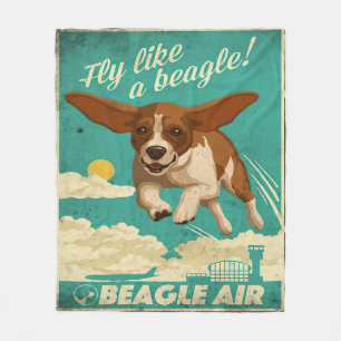 Beagle Hund Luft Fleecefilt