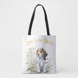 Beagle Hund Mamma Blommig Tygkasse