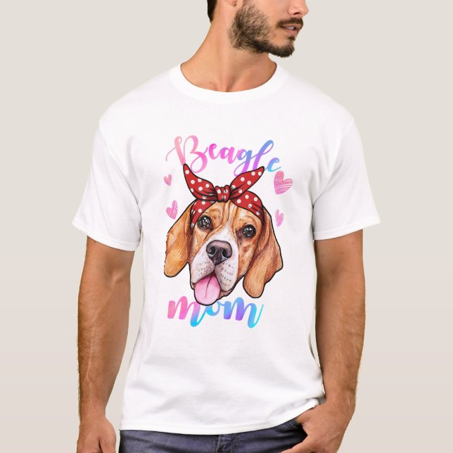 Beagle Hund Mamma Mamma Puppy T Shirt (Framsida)