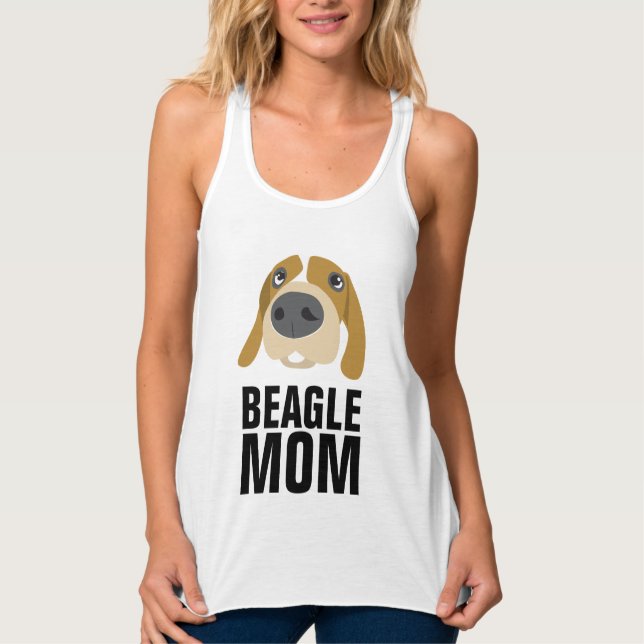 BEAGLE HUND MAMMA T-Shirts Linne Med Racerback (Framsida)