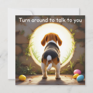 Beagle hund - med Familj Namn Julkort