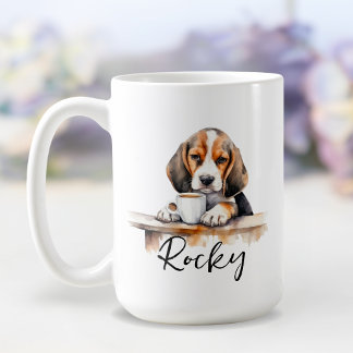 Beagle hund med kaffe mugg, hund med attityd kaffemugg