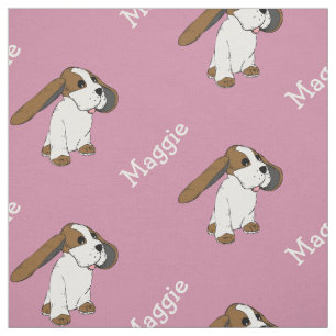 Beagle Hund Med Namn Blush Rosa Tyg Försäljning Pe