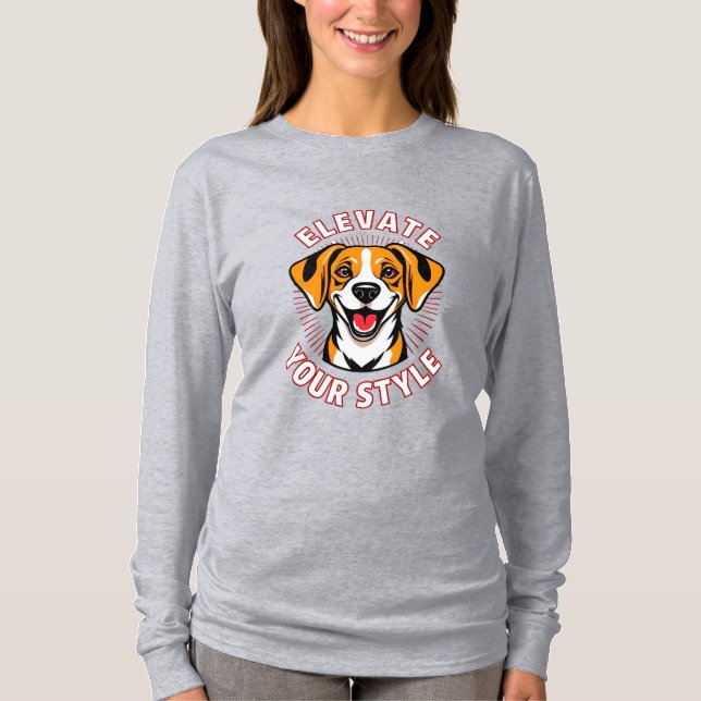 Beagle Hund med Text Konst T Shirt (Framsida)