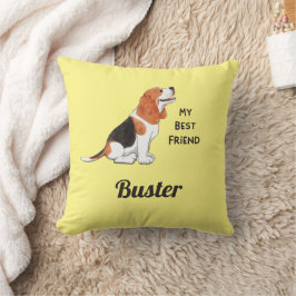 Beagle Hund Mitt bästa anpassade vändelnamn Kudde
