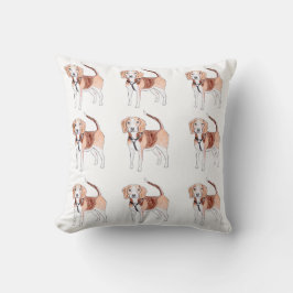 Beagle Hund Mönster Kudde
