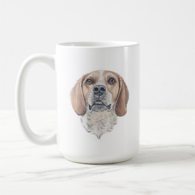Beagle Hund Mugg | 15 oz (Vänster)