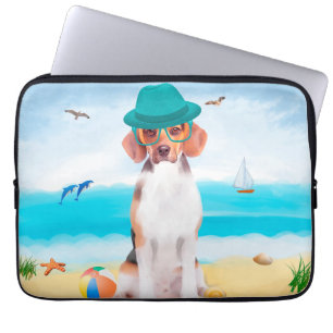 Beagle Hund on Beach Laptop Fodral