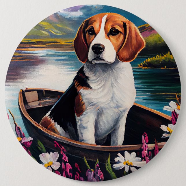 Beagle-Hund på en Paddle: En grek Äventyr Knapp (Framsida)