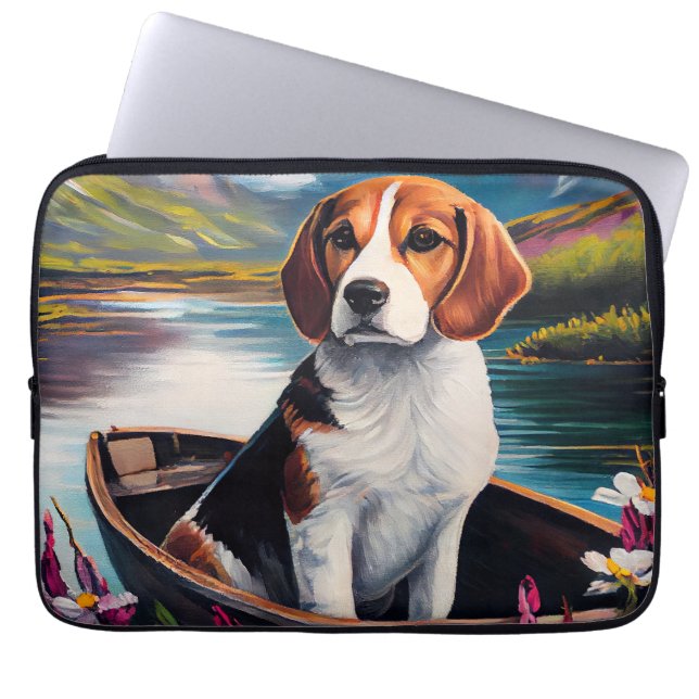 Beagle-Hund på en Paddle: En grek Äventyr Laptop Fodral (Framsidan)