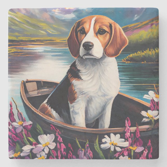 Beagle-Hund på en Paddle: En grek Äventyr Stenunderlägg (Framsidan)