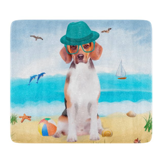 Beagle Hund På Strand (Framsidan)
