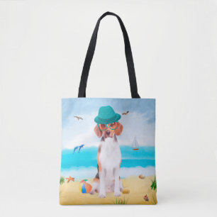 Beagle Hund På Strand Tygkasse