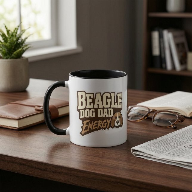 Beagle Hund Pappa Energimugg Mugg (Beagle Dog Dad Energy Mug)